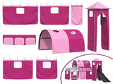 Kids'Loft Bed Frame White and Pink 100 x 190 cm Metal 42020910