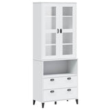 Highboard VIKEN White 80x40x200 cm Solid Wood Pine 3207141