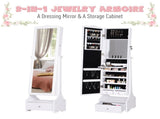Jewellery Cabinet led, mirroir Cabinet Armoire Floor Standing Flip-over Makeup Shelf Organizer T3398P329553