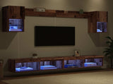 TV Wall Units with LED with LED 6 pcs Old Wood Engineered Wood 3402955