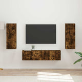 TV Cabinet Set Wall-mounted 2 pcs Smoked Oak Engineered Wood 3408975