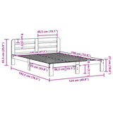 Bed Frame without Mattress Wax Brown 120x190 cm Small Double Solid Wood Pine 855572
