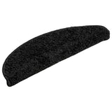 Stair Mats 10 pcs 56x17x3 cm Black Half Round 149785