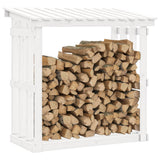 Firewood Rack White 108x64.5x109 cm Solid Wood Pine 822428