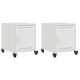 ZNTS Bedside Cabinets 2 pcs White 36x39x43.5 cm Steel 846625