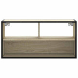 TV Cabinet Sonoma Oak 80x31x39.5 cm Engineered Wood and Metal 848925