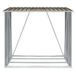 Garden Log Storage Shed Galvanised Steel 163x83x154 cm Brown 47090