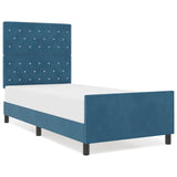 ZNTS Bed Frame Dark Blue 90x190 cm Velvet 3344847