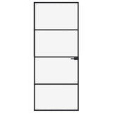 Interior Door Black 83x201.5 cm Tempered Glass&Aluminium 153659