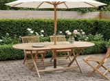 Folding Garden Table Natural 160 x 80 x 76 cm Solid Teak Wood 42028480