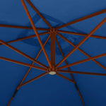 Cantilever Garden Parasol with Wooden Pole 400x300 cm Azure Blue 318435