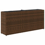 ZNTS Garden Planters with 2 Pots 2 pcs Brown 90x20x40 cm Poly Rattan 3210514