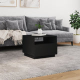 ZNTS Coffee Table with LED Lights Black 50x49x40 cm 839827