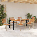 Garden Dining Set 7 pcs Beige and Brown Poly Rattan 3365507