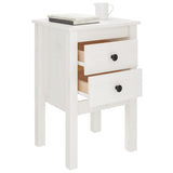 Bedside Cabinet White 40x35x61.5 cm Solid Wood Pine 813691