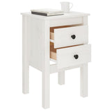 Bedside Cabinet White 40x35x61.5 cm Solid Wood Pine 813691