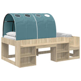 Bed with Tunnel 3 pcs Sonoma and Light Blue Engineered Wood 3423588