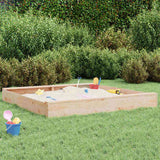 Sandbox with Seats Square Solid Wood Pine 825037