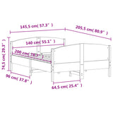 Bed Frame without Mattress 140x200 cm Solid Wood Pine 3216173