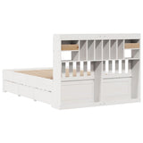 Bookcase Bed without Mattress White 140x200 cm Solid Wood Pine 3308961