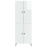 Cabinet Set 2 pcs High Gloss White Engineered Wood 3416866