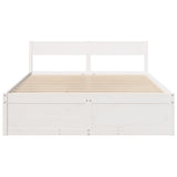 Bed Frame without Mattress White 140x200 cm Solid Wood Pine 3282349
