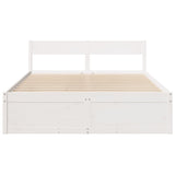 Bed Frame without Mattress White 160x200 cm Solid Wood Pine 3282343