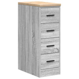 Garage Storage Cabinet Grey Sonoma 30x51x85 cm Solid Wood Pine 860585
