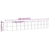Garden Raised Bed Galvanised Steel 440x80x68 cm Grey 318969