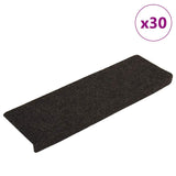 ZNTS Stair Mats Self-adhesive 30 pcs Dark Brown 65x21x4 cm 3365697