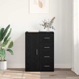 Sideboard with Drawer Black Oak 59 x 39 x 80 cm Engineered Wood 883066