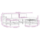 6 Piece Garden Lounge Set with Cushions Grey Solid Wood 3185908