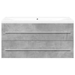 ZNTS 2 Piece Bathroom Furniture Set Concrete Grey Engineered Wood 3324922