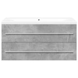 2 Piece Bathroom Furniture Set Concrete Grey Engineered Wood 3324922