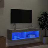 TV Cabinet with LED Lights Concrete Grey 100x30x30 cm 837161