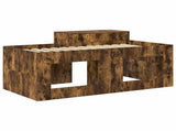 Kids'High Bed Frame with Desk Smoked Oak Engineered Wood 3422671