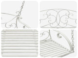 Swing Bench Steel 110 x 52.5 x 47 cm Antique White 42038698