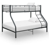 Bunk Bed Frame without Mattress Black Metal 140x200 cm/90x200 cm 287905