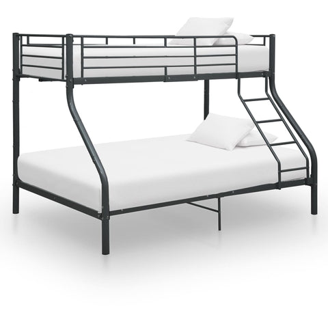 Bunk Bed Frame without Mattress Black Metal 140x200 cm/90x200 cm 287905