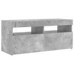 TV Cabinet with LED Lights Concrete Grey 90x35x40 cm 804386