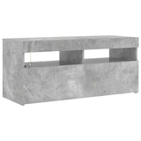 TV Cabinet with LED Lights Concrete Grey 90x35x40 cm 804386