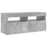 TV Cabinet with LED Lights Concrete Grey 90x35x40 cm 804386