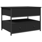 ZNTS Coffee Table Black 70x50x50 cm Engineered Wood and Metal 845381