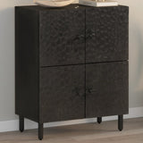 Side Cabinet Black 60x33x75 cm Solid Wood Mango 356845