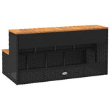 Hot Tub Step Black 100x50x50,5 cm Poly Rattan and Solid Acacia 4103944