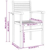Chair 2 pcs Brown 56 x 55 x 90.5 cm Solid Teak Wood 42002314