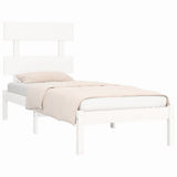 Bed Frame without Mattress White 100x200 cm Solid Wood 3104664