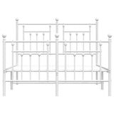 Bed Frame White Powder-Coated Steel Small Double Bed Frame 353601