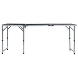 Foldable Camping Table Grey Aluminium 180x60 cm 48175