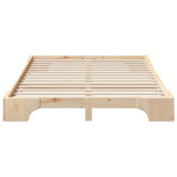 Bed Frame Brown 140 x 220 cm Solid Pine Wood 872920